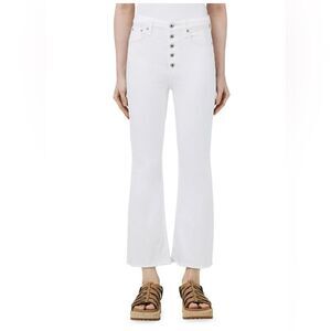 RAG & BONE White Justine Wide Leg Ankle Jean, Size 29. NWT
